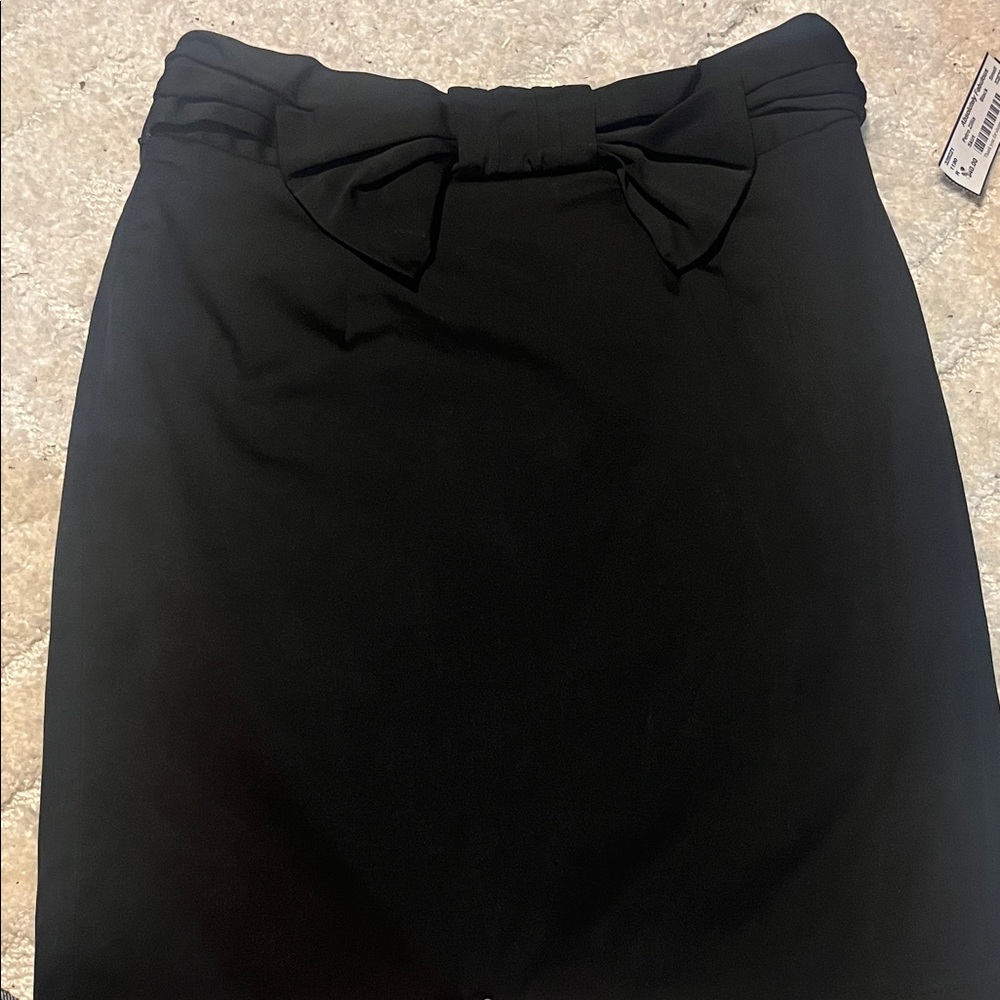 Petro Zillia Black Pencil Skirt with Bow Accent